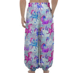 Unicorn Paradise Pattern Print Lantern Pants