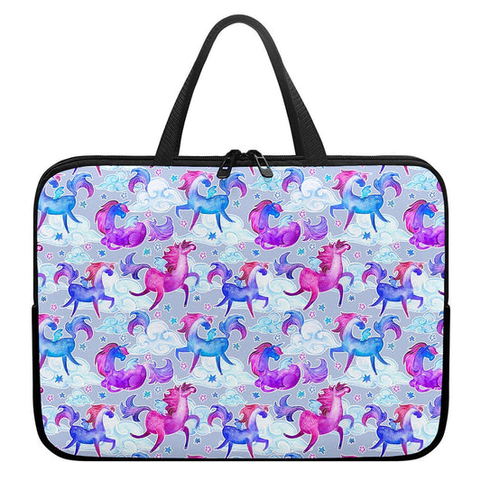 Unicorn Paradise Pattern Print Laptop Sleeve With Handle