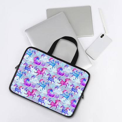 Unicorn Paradise Pattern Print Laptop Sleeve With Handle