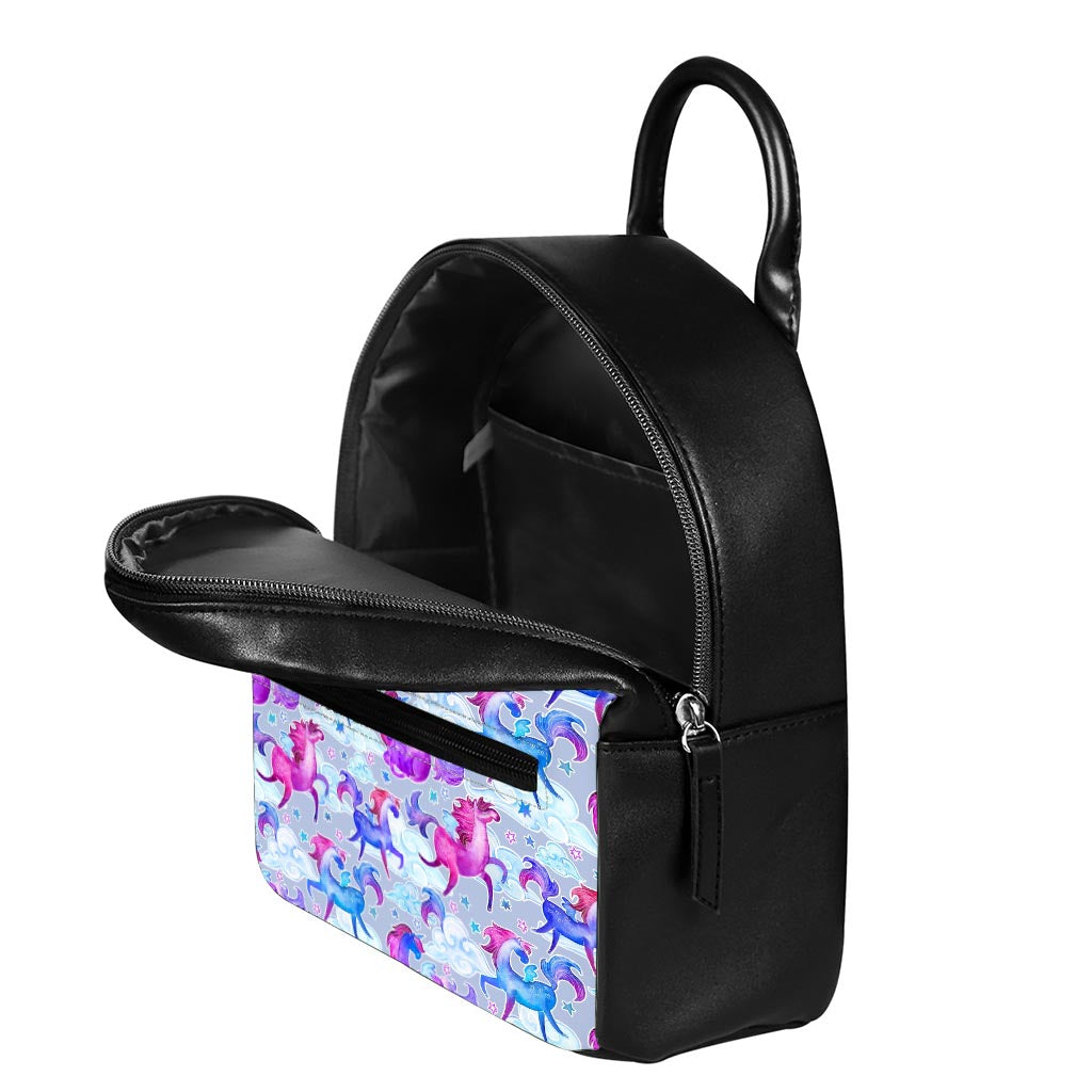 Unicorn Paradise Pattern Print Leather Backpack