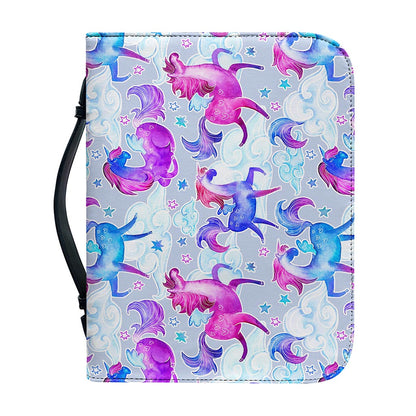 Unicorn Paradise Pattern Print Leather Bible Cover