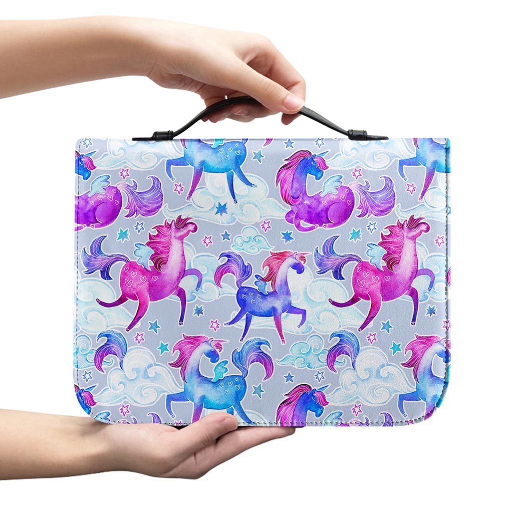 Unicorn Paradise Pattern Print Leather Bible Cover