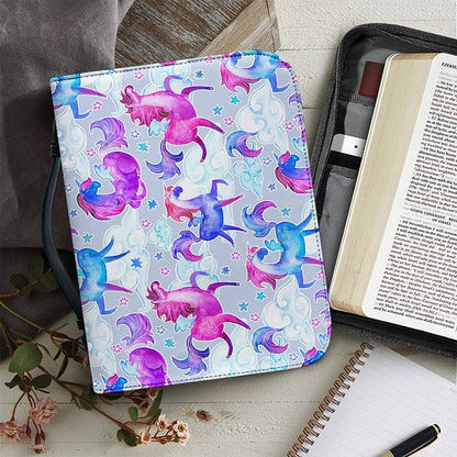 Unicorn Paradise Pattern Print Leather Bible Cover