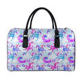 Unicorn Paradise Pattern Print Leather Duffel Bag