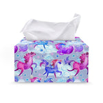 Unicorn Paradise Pattern Print Leather Tissue Box Cover