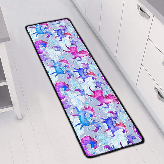 Unicorn Paradise Pattern Print Long Kitchen Mat