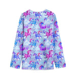 Unicorn Paradise Pattern Print Long Sleeve Short Coat