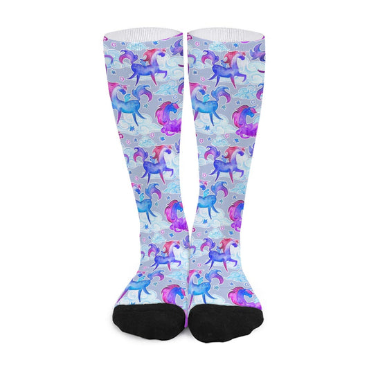 Unicorn Paradise Pattern Print Long Socks