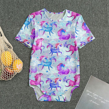 Unicorn Paradise Pattern Print Men's Bodysuit