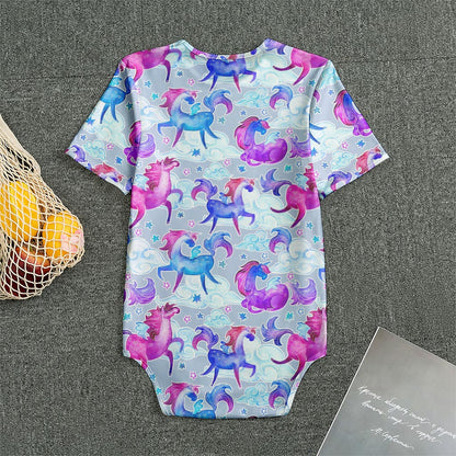 Unicorn Paradise Pattern Print Men's Bodysuit