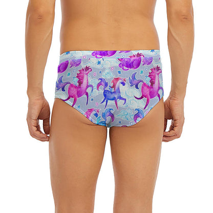 Unicorn Paradise Pattern Print Men's Briefs