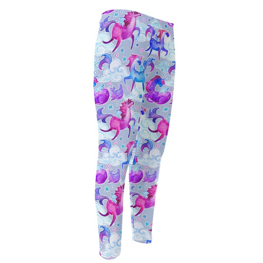 Unicorn Paradise Pattern Print Men's Compression Pants