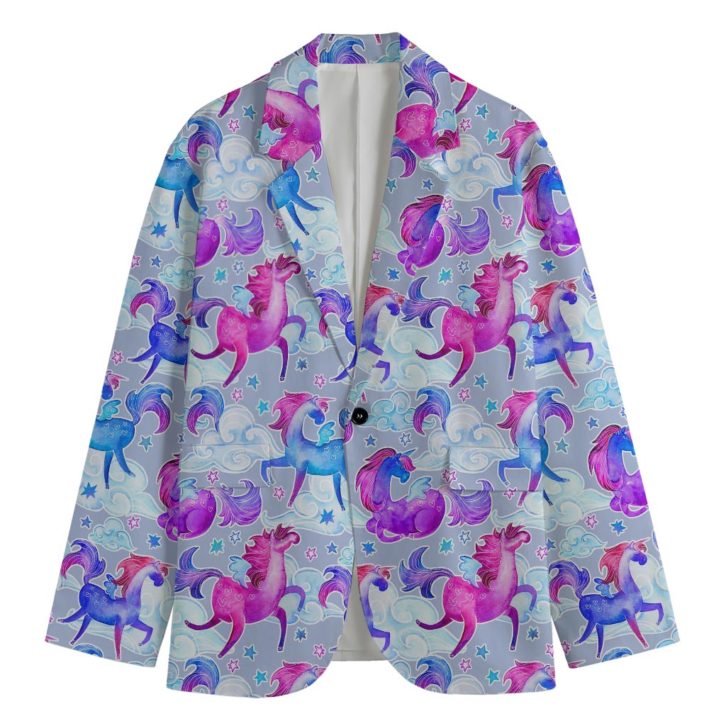 Unicorn Paradise Pattern Print Men's Cotton Blazer
