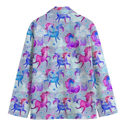 Unicorn Paradise Pattern Print Men's Cotton Blazer