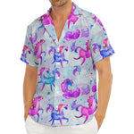 Unicorn Paradise Pattern Print Men's Deep V-Neck Shirt