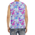 Unicorn Paradise Pattern Print Men's Fitness Tank Top