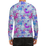 Unicorn Paradise Pattern Print Men's Long Sleeve Rash Guard