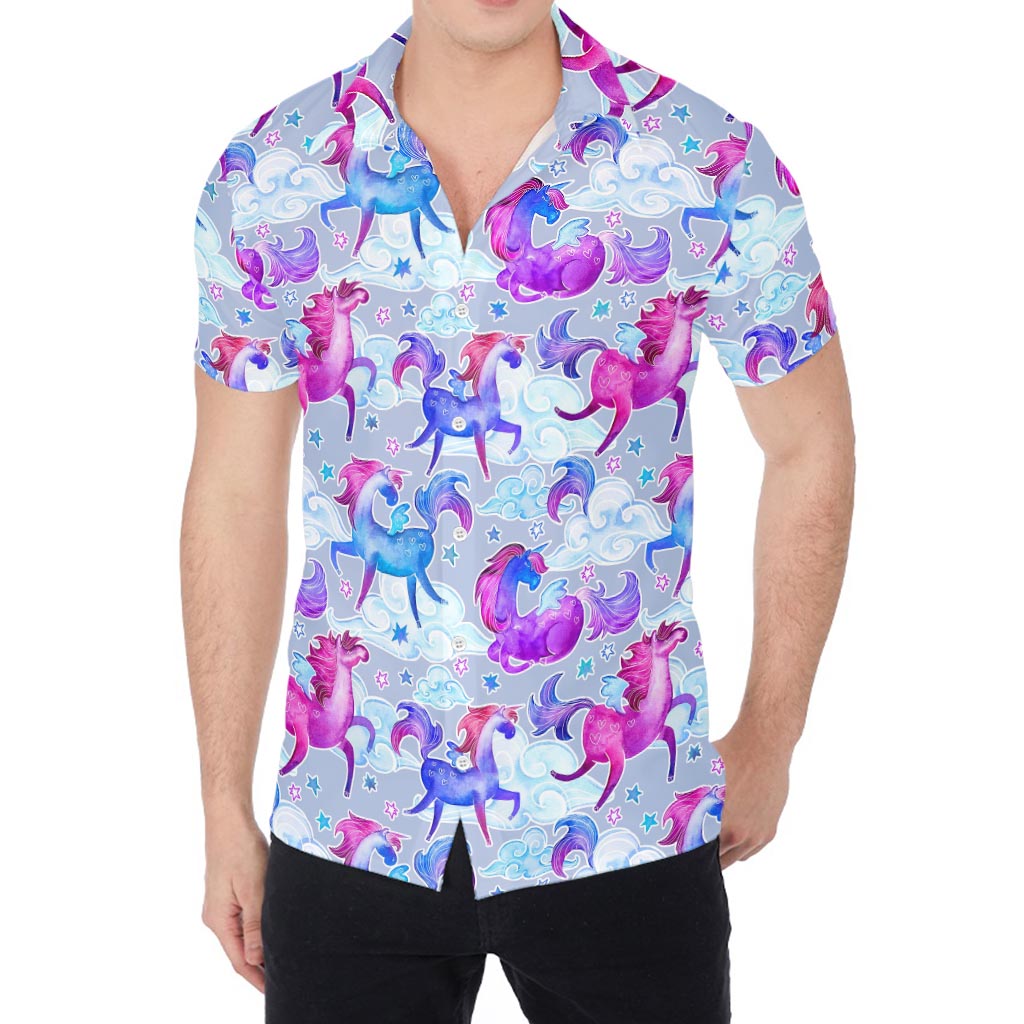 Unicorn Paradise Pattern Print Men's Shirt