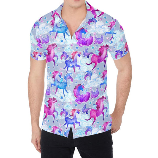 Unicorn Paradise Pattern Print Men's Shirt