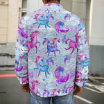 Unicorn Paradise Pattern Print Men's Shirt Jacket