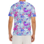 Unicorn Paradise Pattern Print Men's Short Sleeve Rash Guard