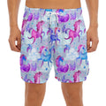 Unicorn Paradise Pattern Print Men's Split Running Shorts