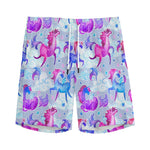 Unicorn Paradise Pattern Print Men's Sports Shorts