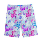 Unicorn Paradise Pattern Print Men's Sports Shorts