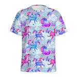 Unicorn Paradise Pattern Print Men's Sports T-Shirt