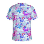 Unicorn Paradise Pattern Print Men's Sports T-Shirt