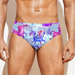 Unicorn Paradise Pattern Print Men's Swim Briefs