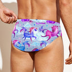 Unicorn Paradise Pattern Print Men's Swim Briefs