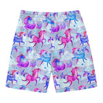 Unicorn Paradise Pattern Print Men's Swim Trunks