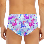 Unicorn Paradise Pattern Print Men's Triangle Swim Briefs