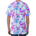 Unicorn Paradise Pattern Print Men's Velvet T-Shirt
