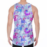 Unicorn Paradise Pattern Print Men's Velvet Tank Top