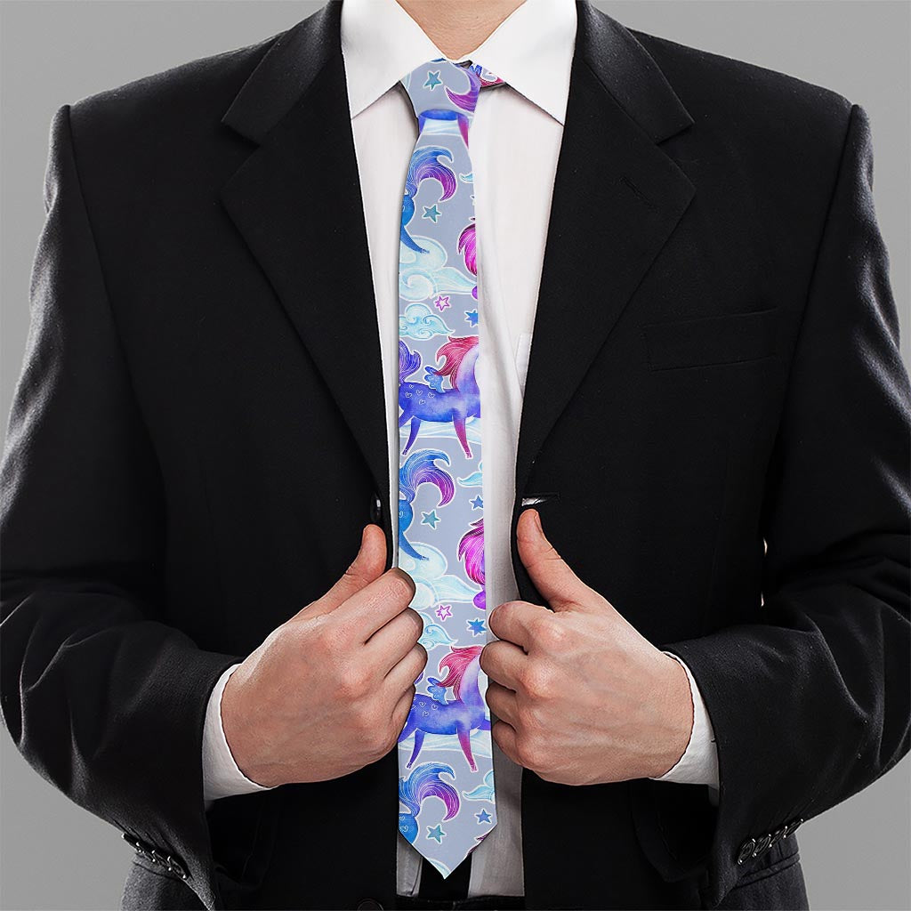 Unicorn Paradise Pattern Print Necktie