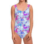 Unicorn Paradise Pattern Print One Piece Swimsuit