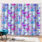 Unicorn Paradise Pattern Print Pencil Pleat Curtains