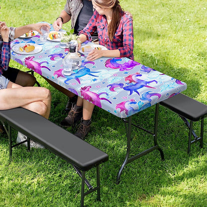Unicorn Paradise Pattern Print Picnic Table Cover