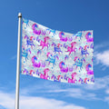 Unicorn Paradise Pattern Print Polyester Flag