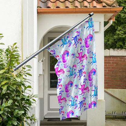 Unicorn Paradise Pattern Print Polyester Flag