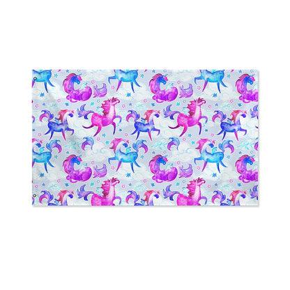 Unicorn Paradise Pattern Print Polyester Flag