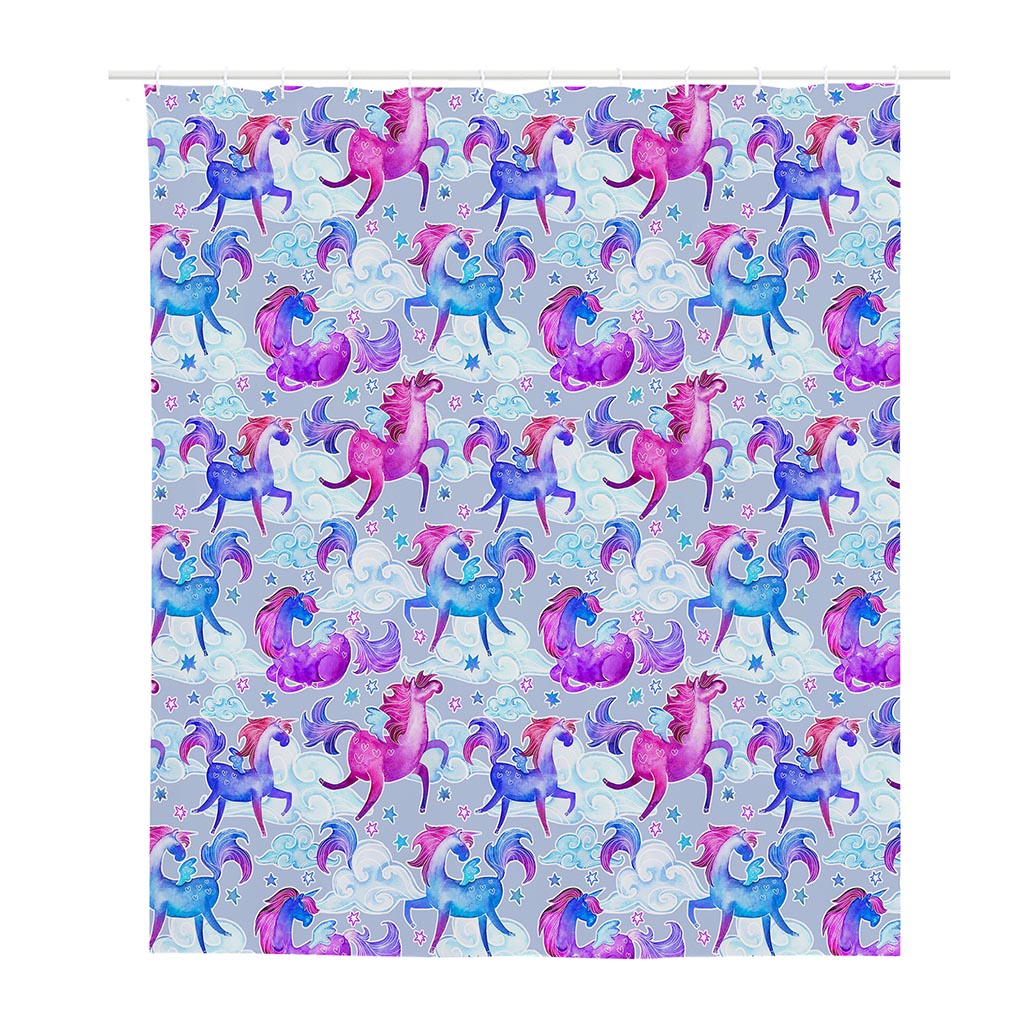 Unicorn Paradise Pattern Print Polyester Shower Curtain