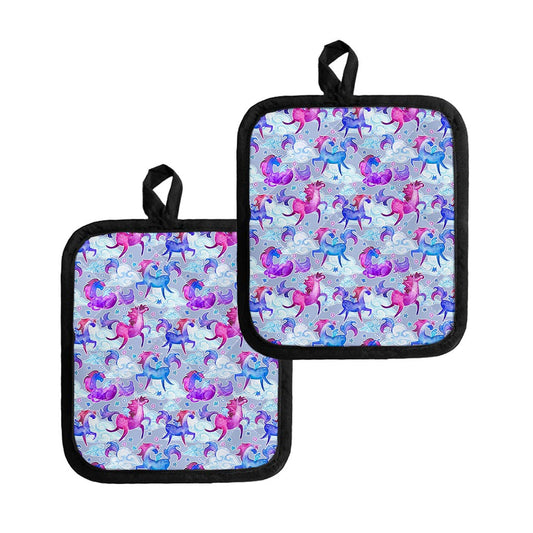 Unicorn Paradise Pattern Print Pot Holders
