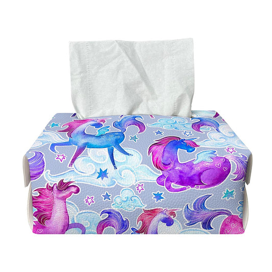 Unicorn Paradise Pattern Print Rectangle Tissue Box Cover