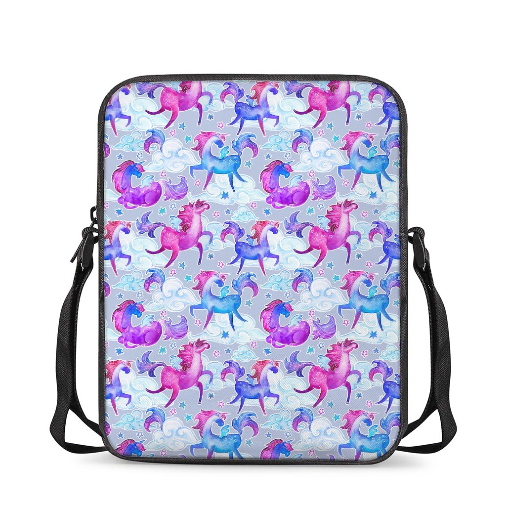 Unicorn Paradise Pattern Print Rectangular Crossbody Bag