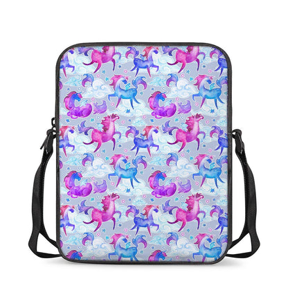 Unicorn Paradise Pattern Print Rectangular Crossbody Bag