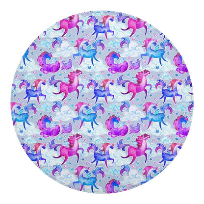 Unicorn Paradise Pattern Print Round Blanket