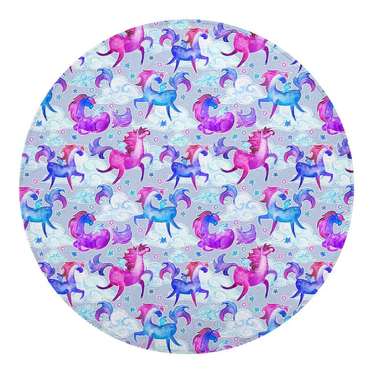 Unicorn Paradise Pattern Print Round Blanket